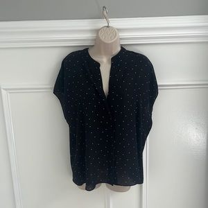 Vince patterned black sleeveless blouse